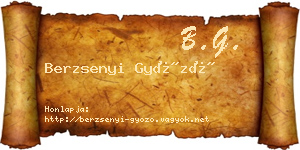 Berzsenyi Győző névjegykártya